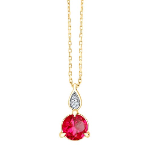 COLLIER ERIN RUBIS ET DIAMANT