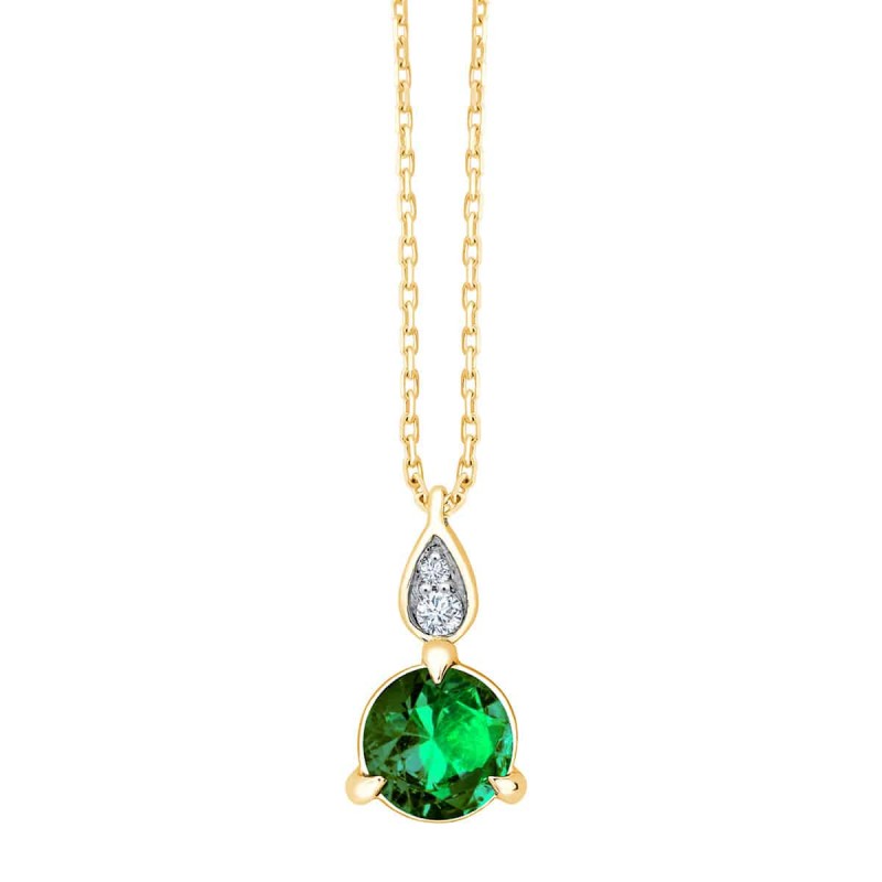 ERIN EMERALD AND DIAMOND NECKLACE