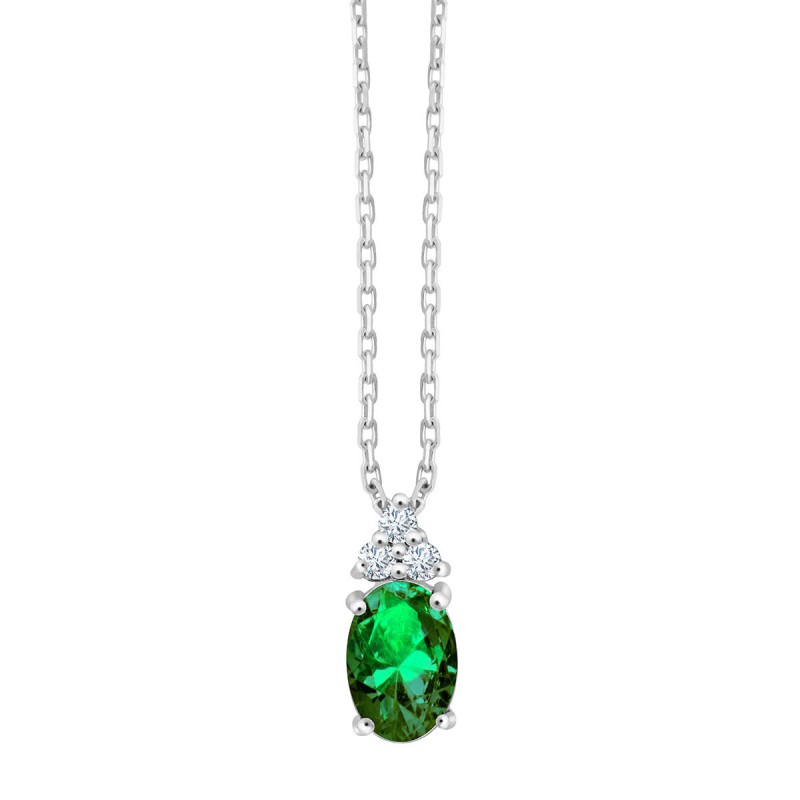 COLLIER MAGGIE ÉMERAUDE ET DIAMANT