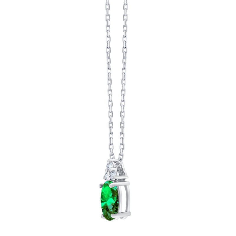 COLLIER MAGGIE ÉMERAUDE ET DIAMANT