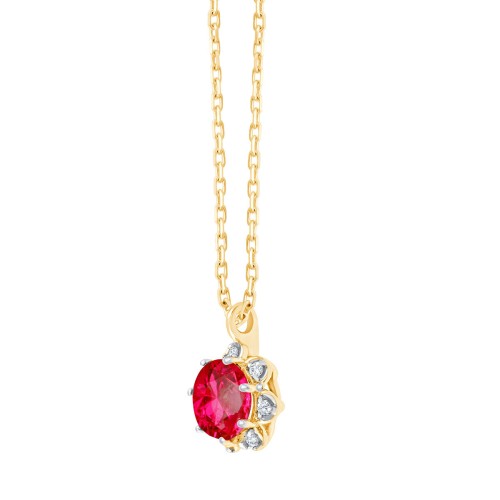 COLLIER JORDANA RUBIS ET DIAMANT