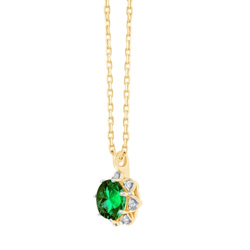 COLLIER JORDANA ÉMERAUDE ET DIAMANT