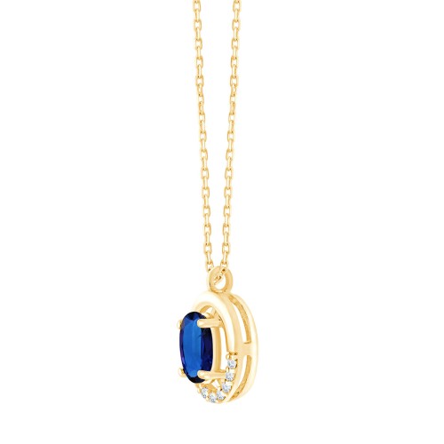 COLLIER LEILA SAPHIR ET DIAMANT