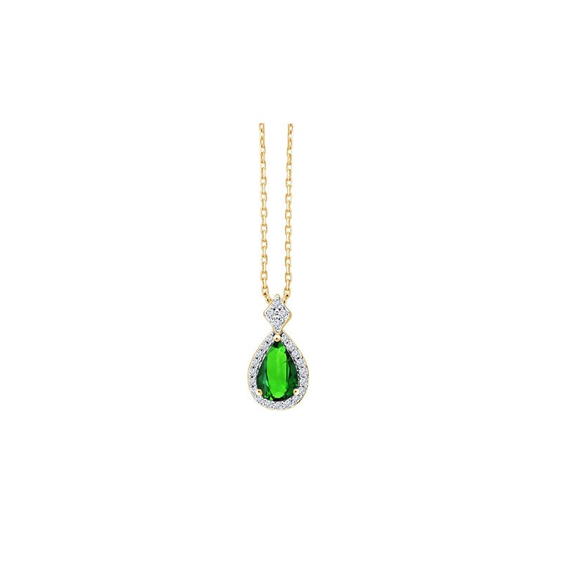 SHAE EMERALD AND DIAMOND NECKLACE