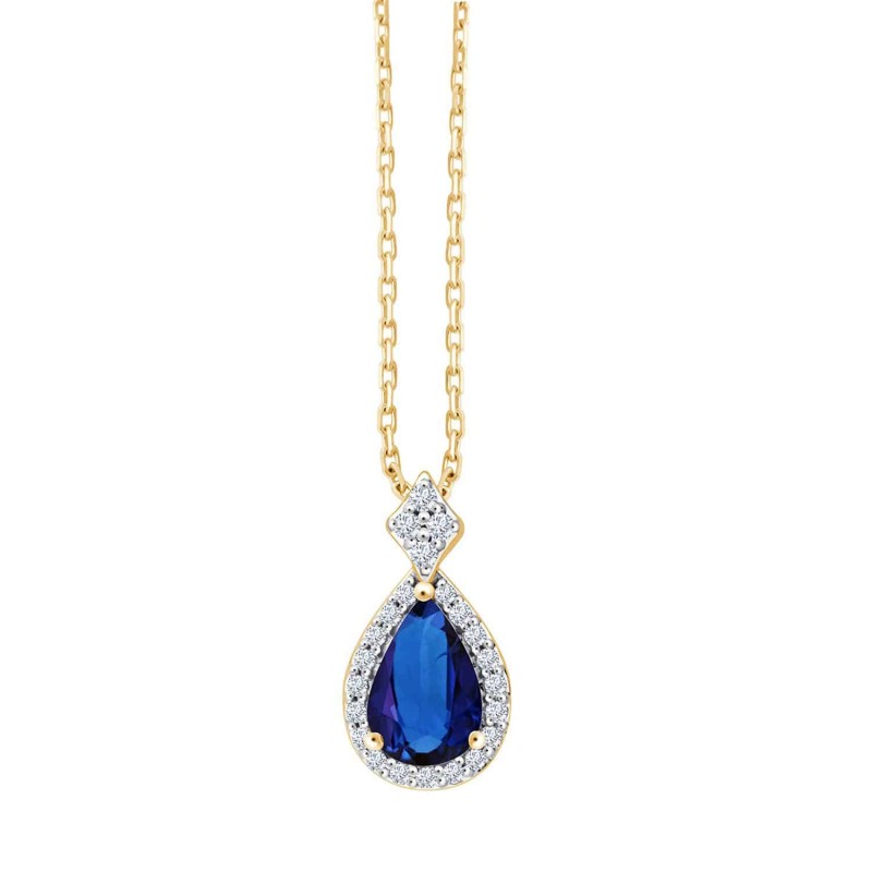 COLLIER SYBIL SAPHIR ET DIAMANT