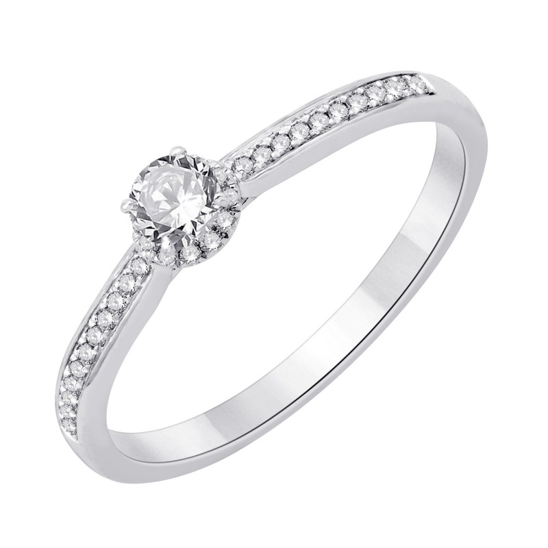 Fiona Solitaire with Rail-Set Side Stones
