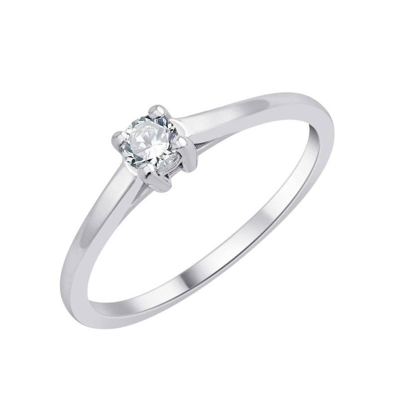 Bague solitaire 4 griffes - 0.15 ct