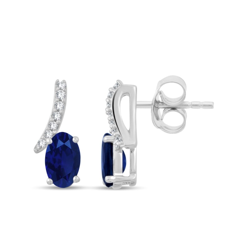 SAPPHIRE AND DIAMOND EARRINGS W6/E2