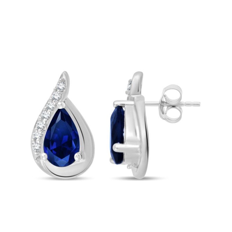 SAPPHIRE AND DIAMOND EARRINGS W6/E6