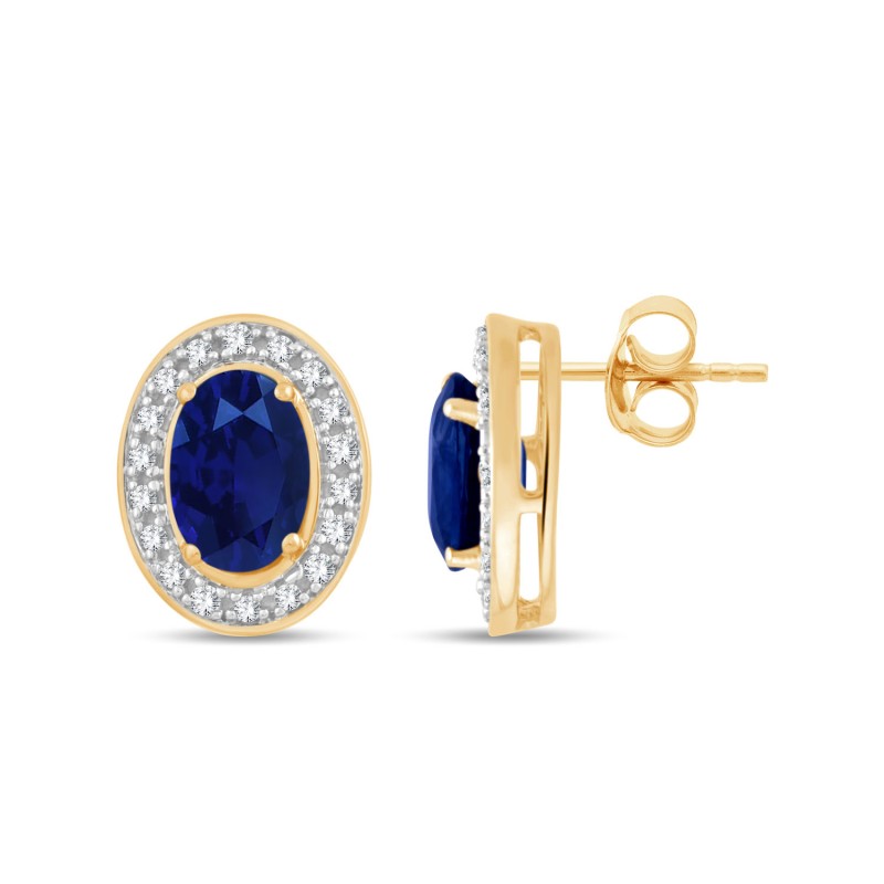SAPPHIRE AND DIAMOND EARRINGS W7/E7