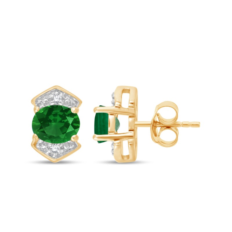 EMERALD AND DIAMOND EARRINGS W7/E9