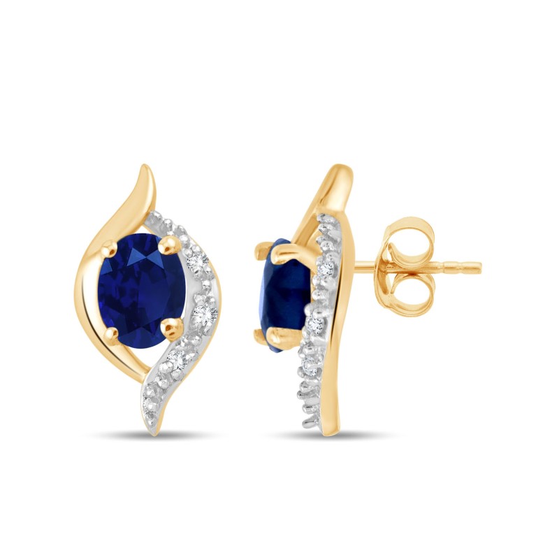 SAPPHIRE AND DIAMOND EARRINGS  W7/E12
