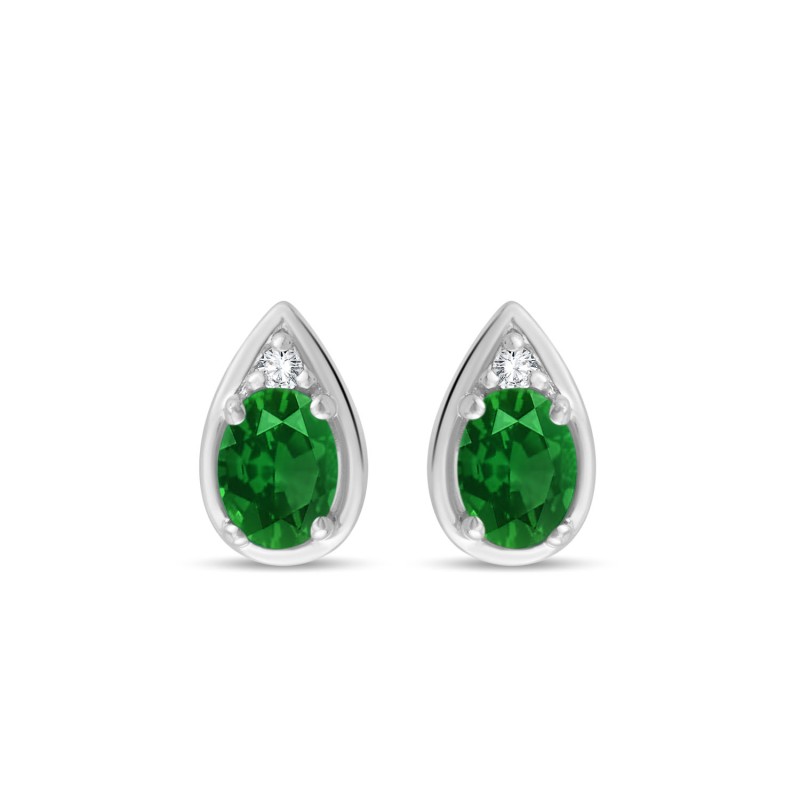 EMERALD AND DIAMOND EARRINGS  W7/E14