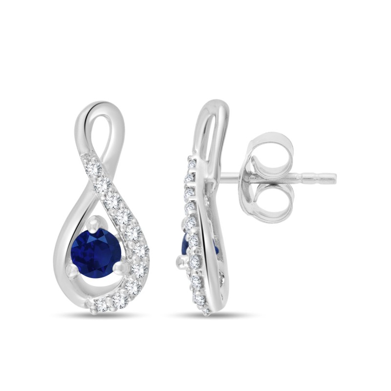 SAPPHIRE AND DIAMOND EARRINGS W7/E15