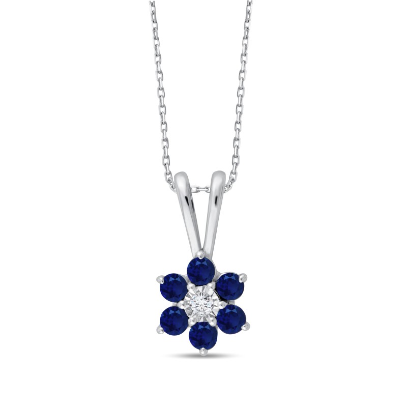 SAPPHIRE AND DIAMOND NECKLACE W6/C8