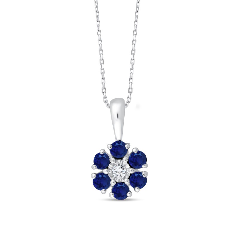 SAPPHIRE AND DIAMOND NECKLACE W6/C11