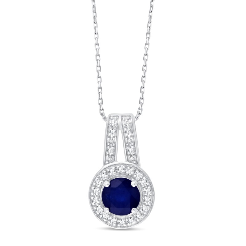 SAPPHIRE AND DIAMOND NECKLACE W6/C13