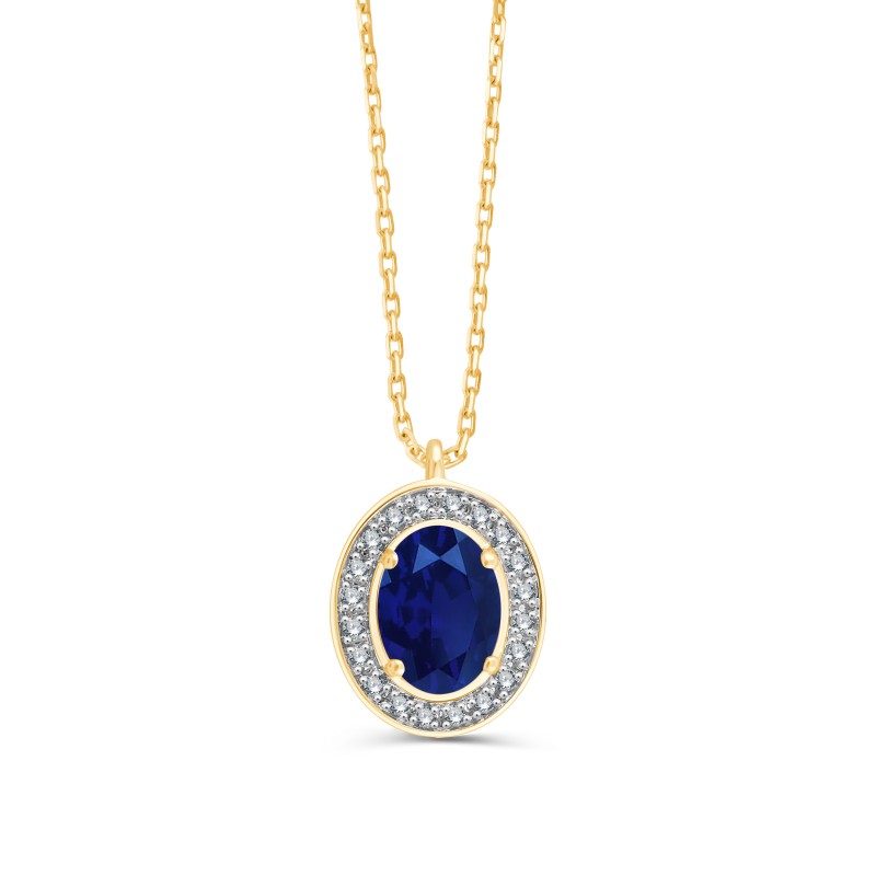 SAPPHIRE AND DIAMOND NECKLACE W7/C3