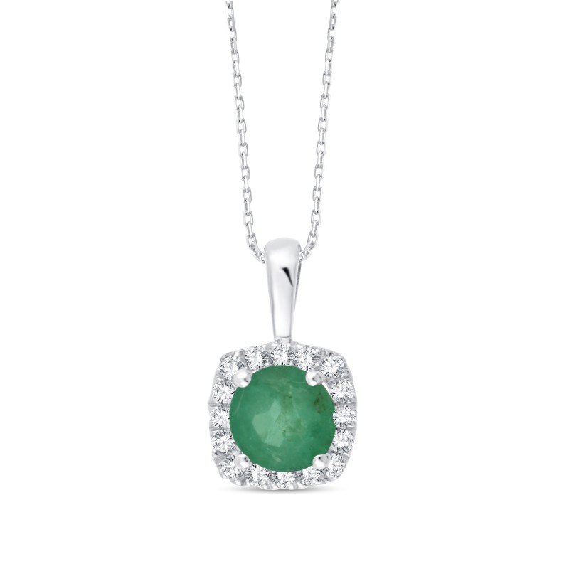 EMERALD AND DIAMOND NECKLACE W7/C17