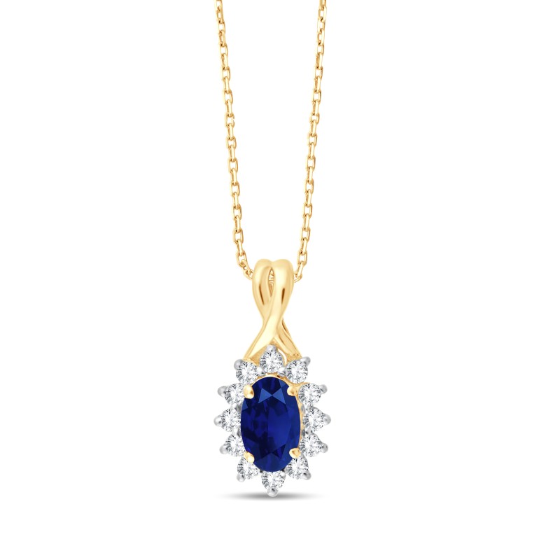 SAPPHIRE AND DIAMOND NECKLACE W7/C18