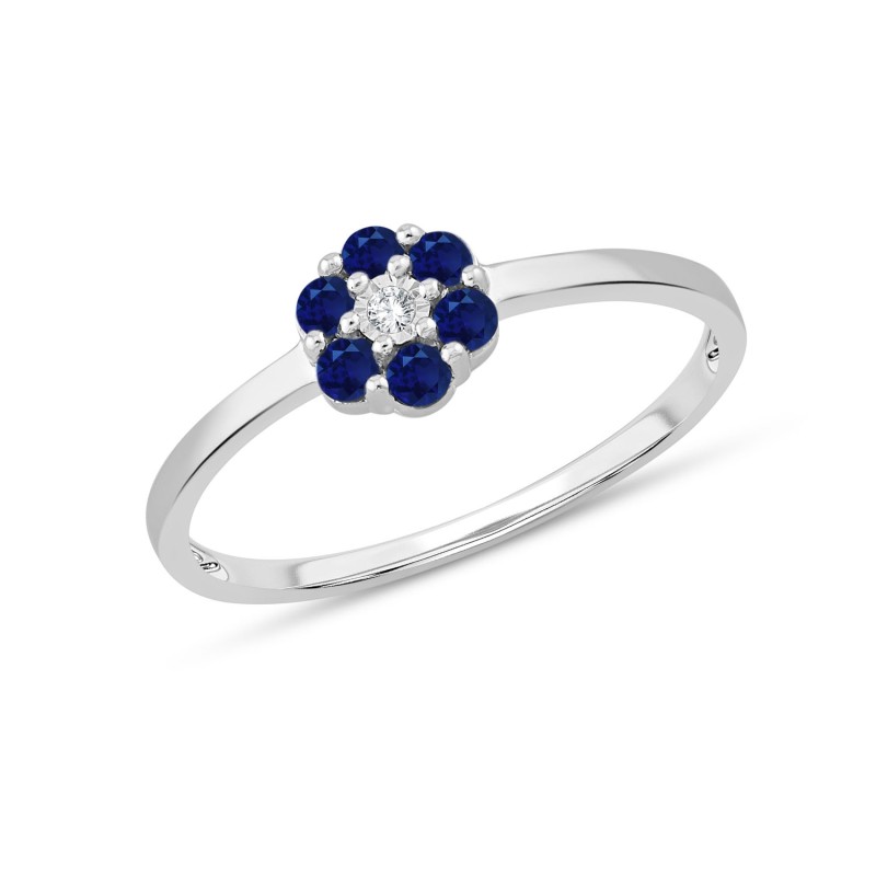 SAPPHIRE AND DIAMOND RING W6/R4