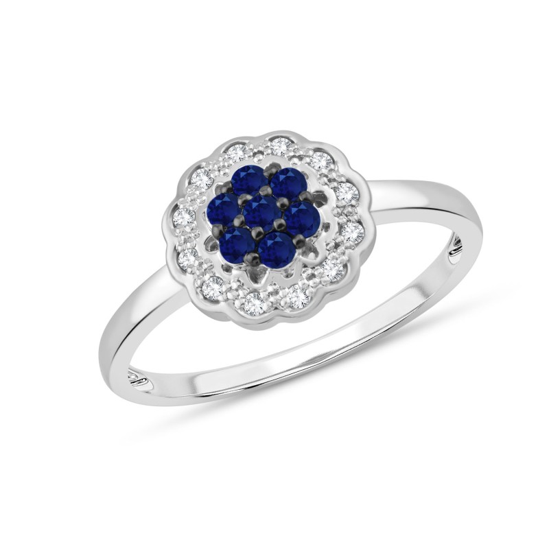 SAPPHIRE AND DIAMOND RING W6/R6