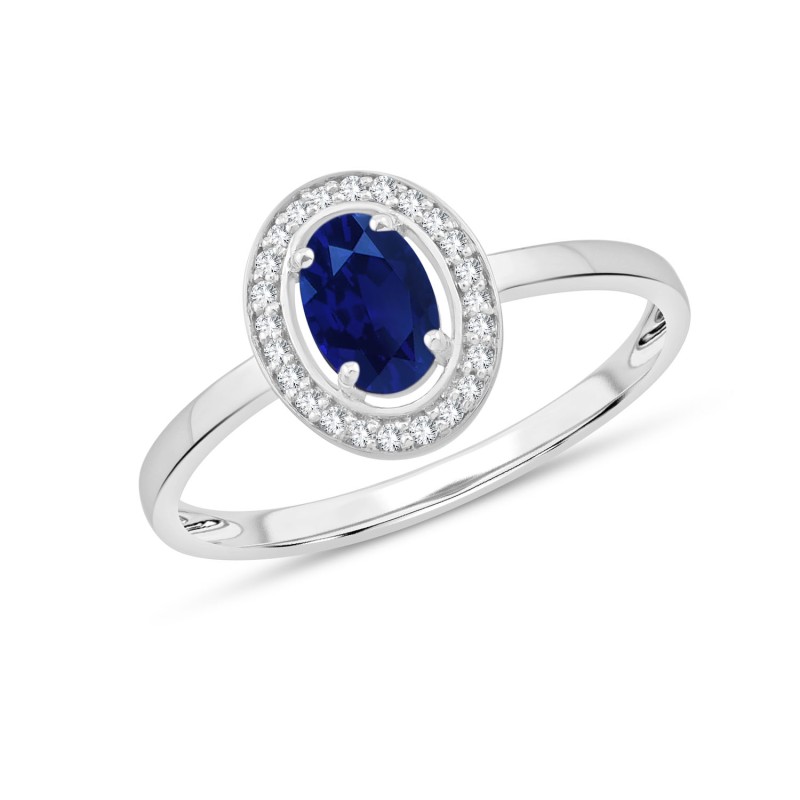 SAPPHIRE AND DIAMOND RING W6/R7