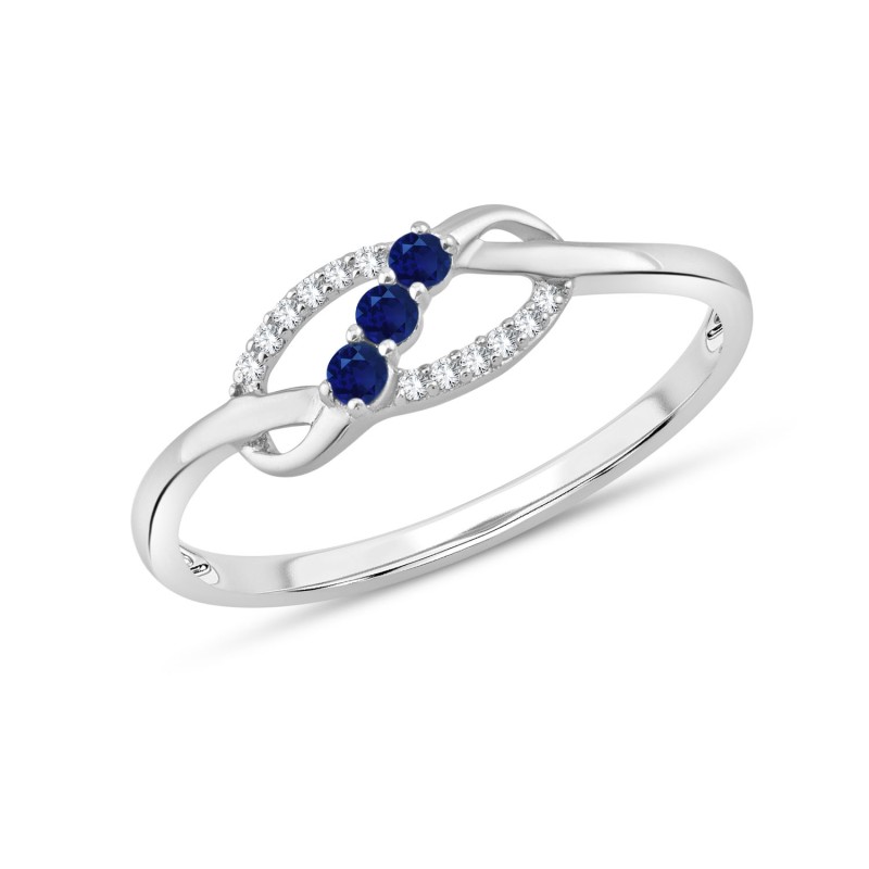 SAPPHIRE AND DIAMOND RING W6/R10