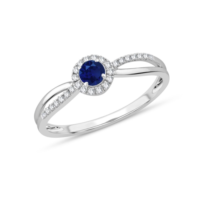 SAPPHIRE AND DIAMOND RING W6/R12
