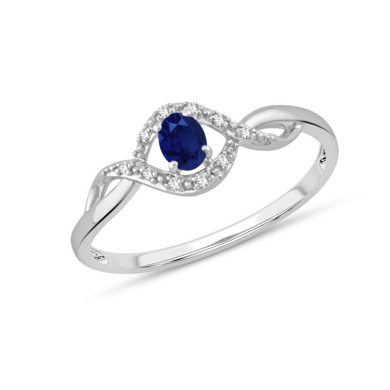 SAPPHIRE AND DIAMOND RING W6/R17