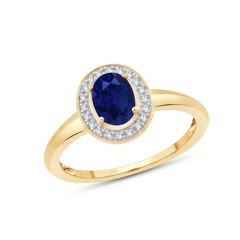 SAPPHIRE AND DIAMOND RING W7/R12