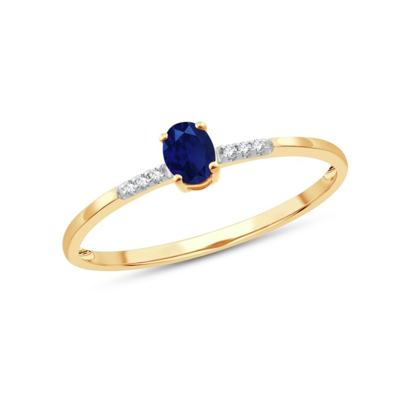 SAPPHIRE AND DIAMOND RING W7/R14
