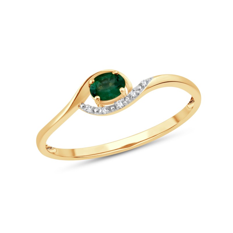 BAGUE EMERAUDE  ET DIAMANTS W7/R15